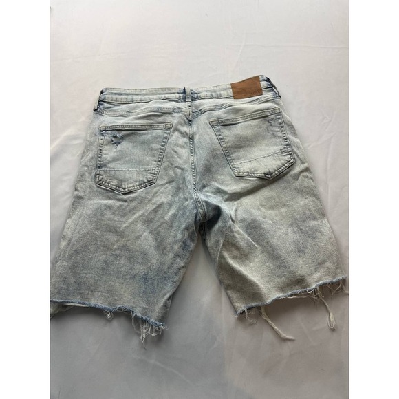 Aeropostale Men's Jean Shorts Cutoff  Size 34 Acid Wash Denim Distressed - Picture 5 of 5